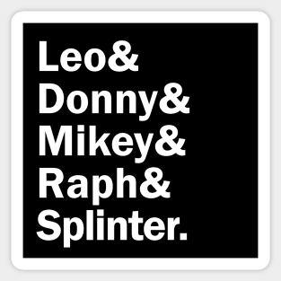 Funny Names x Teenage Mutant Ninja Turtles TMNT (Leo, Donny, Mikey, raph, Splinter) Sticker